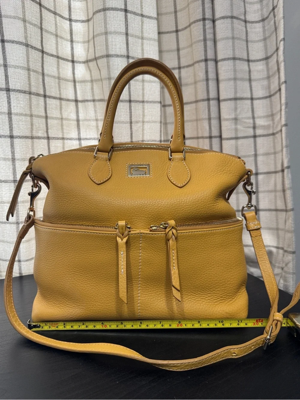 Dooney & Bourke Dillen Pebble leather Satchel Shoulder Bag Yellow